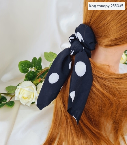 Резинка твилли, Черная Горох, 9*27см, (ручная работа, Украина) 255045 фото 1