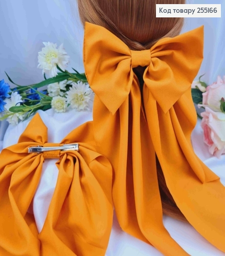 Заколка (7,5см) БАНТ ГОРЧИЧНОГО цвета, стрейч котон, размер 14,5*36см, Украина 255166 фото 1