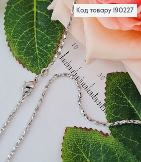 Цепочка родированая комбинированое плетение 2мм, длина 45см, Xuping  190227 фото