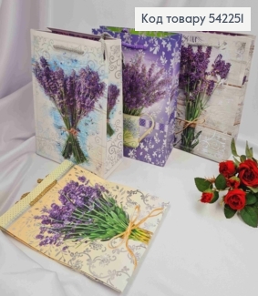 Пакет бумажный, "Букет Лаванды", 23*18*10см в ассортименте 542251 фото