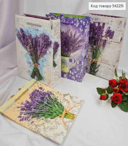 Пакет бумажный, "Букет Лаванды", 23*18*10см в ассортименте 542251 фото 1