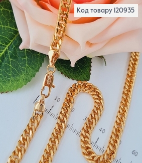 Цепочка панцирное плетение 5мм, длина 50см, Xuping 18K 120935 фото