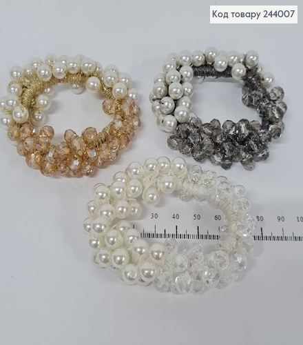 Резинка з перлинками та стіклярусом прошита в асорт. 244007 фото 1