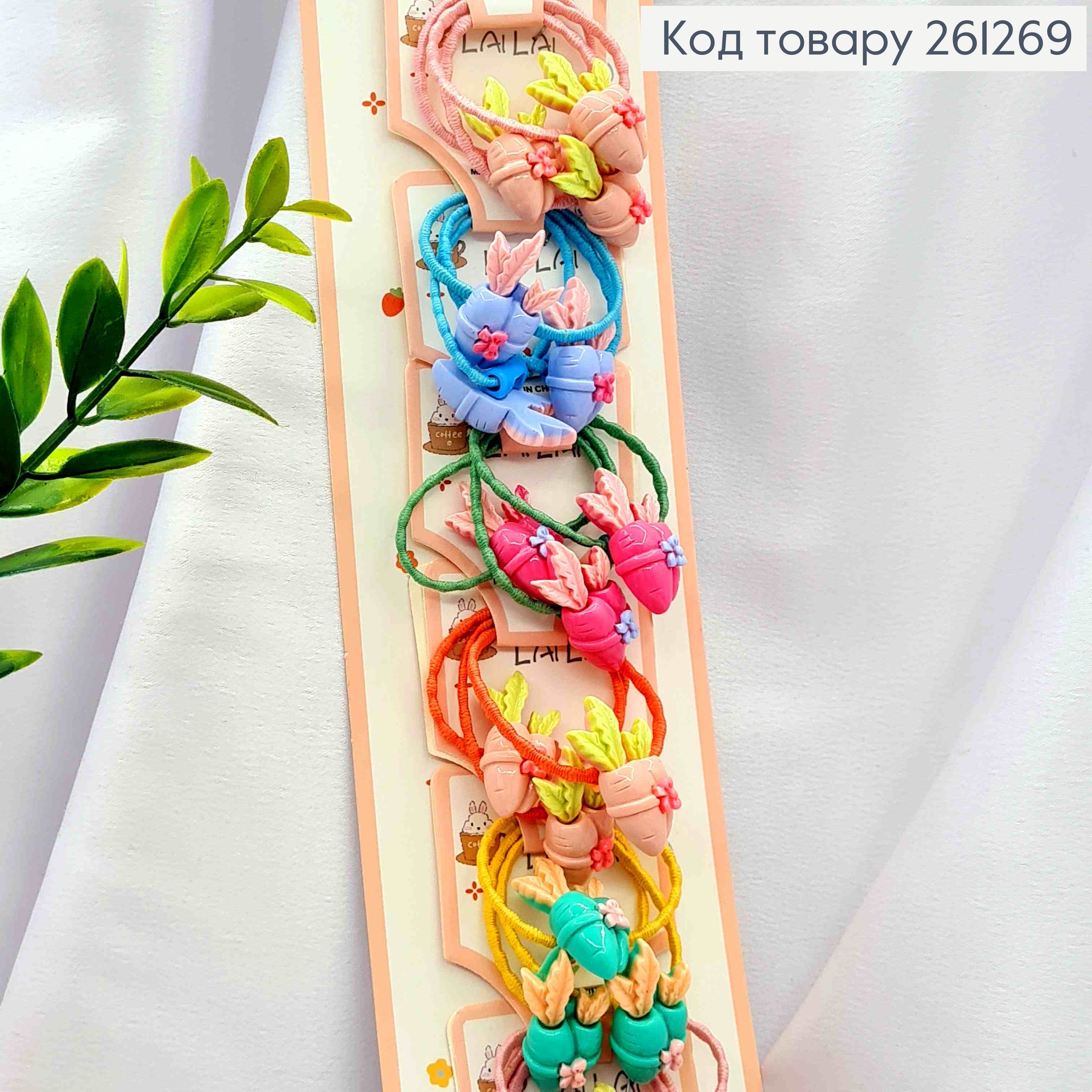 Набор детских резинок (30шт) МОРКОВКИ в ассортименте, тоненькие, диаметр 3,5см 261269 фото 1