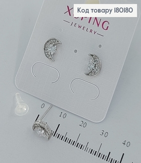 Серьги   гвоздики Луна в камнях медзолото Xuping 180180 фото