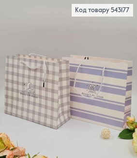 Пакет бумажный, "Графический принт с морской тематикой" в ассорт. 25*20*9,5см 543177 фото