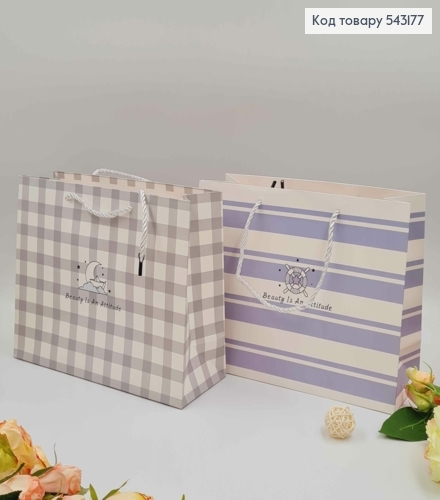 Пакет паперовий, "Графічний принт з морською тематикою" в асорт. 25*20*9,5см 543177 фото 1