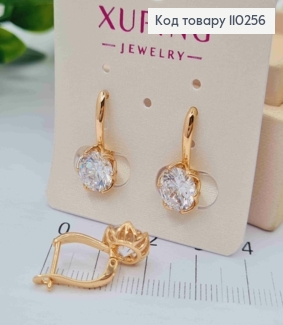 Сережки з Блискучим каменем, 1,9см, англійська застібка, Xuping 18K 110256 фото