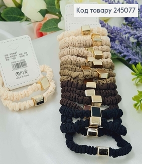 Набір резинок, 2шт. кольори в асорт., з бусинкою квадратиком 245077 фото