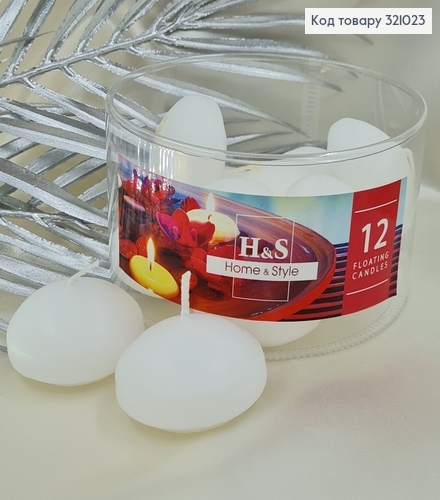 Набор свечей плавающие 12 шт д. 48/28 Белые фото 1