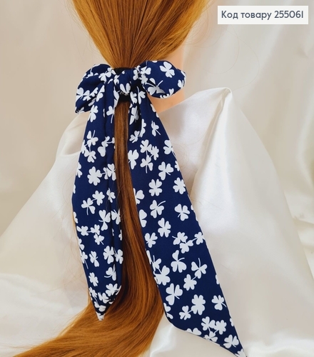 Резинка 5см  Твилли Бант темно-синій  , длинный 9*27см( (ручная работа,Украина) 255061 фото 1