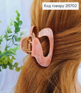 Краб металл "Овальный" с акриловой пластиной, 6см, пудрово-перламутрового цвета. 215702 фото