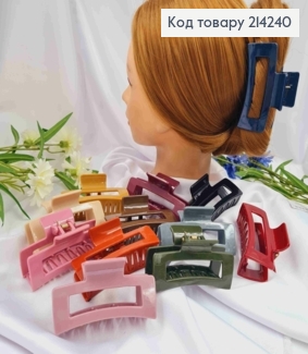 Краб пластик, глянцевый, прямоугольный, 8,5см, ярких цветов в ассортименте. 214240 фото