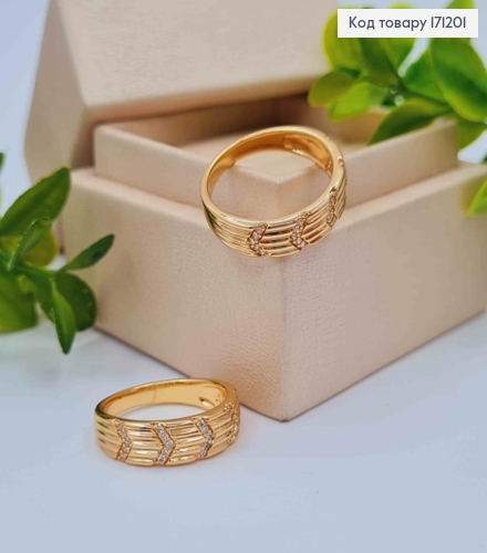 Кольцо украшено Блестящими камнями, Xuping 18К 171201 фото 1