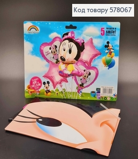 Набор фольгированных шаров "маленькая Минни Маус", 4шт+1шт(Минни) 578067 фото