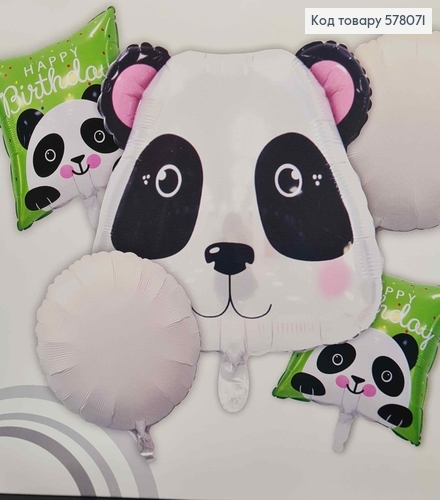 Набор фольгированных шаров "Панда", 4шт(18'')+1шт(Панда30') 578071 фото 2