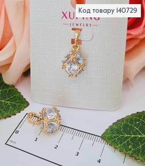 Кулон , Кубик з камінцями 1см, Xuping 18K 140729 фото