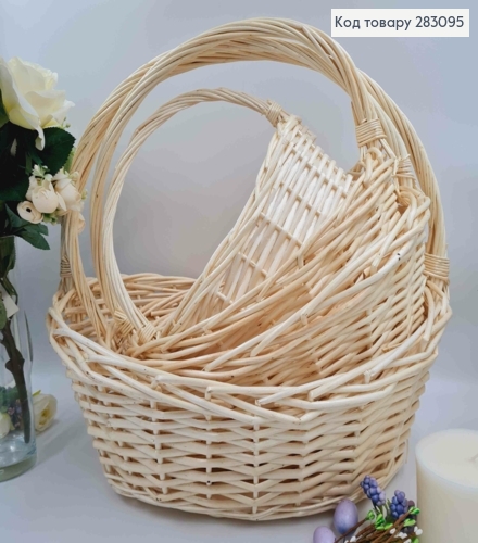 Набор корзин плетеных, 4шт ВЫБЕЛЕНЫХ (43*37*15, 38*31*14, 32*24*11, 26*17*10см) УКРАИНА 283095 фото 1