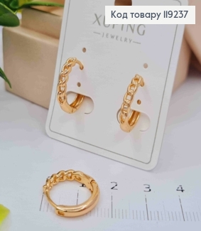 Серьги кольца "Цепочка", диаметр 1,6см, Xuping 18K 119237 фото