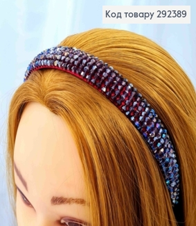 Обруч пластик, ФИОЛЕТОВОГО цвета, плетеный Стеклярус, ширина 2см 292389 фото