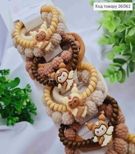 Набор резинок (30шт), КУРОМИ, Пастельные цвета, резинка 4,5см, фигурки 2,5*2,5см 261362 фото 1