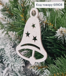Іграшка на ялинку дерев'яна Дзвоник, 9*7см, Україна 619108 фото