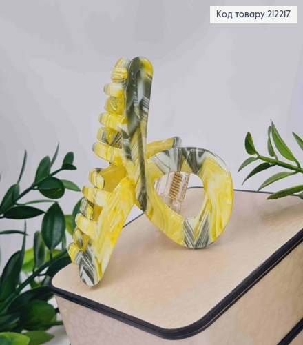 Краб пластик (акрил), ПЕТЕЛЬКА, 8см, Сіро-Жовтого кольору 212217 фото 2