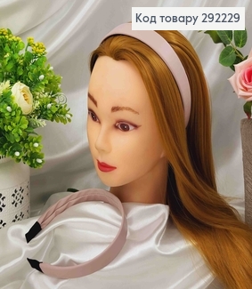 Обруч  ЕКОшкіра 2,5см, колір СВІТЛО-РОЖЕВА ПУДРА, ручна робота, Україна 292229 фото