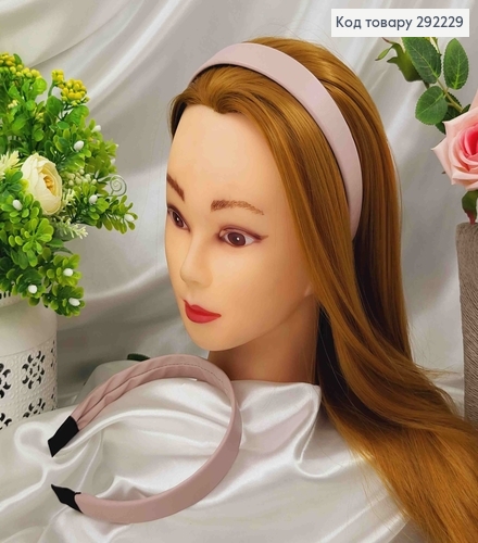 Обруч  ЕКОшкіра 2,5см, цвет СВЕТЛО-РОЗОВАЯ ПУДРА, ручна робота, Україна 292229 фото 1