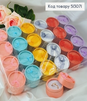 Коробка круглая с бантиком 5х3,5см в ассорт. 513071 фото