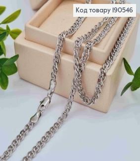 Ланцюжок родований плетіння НОНА, ширина 4мм, довжина 60см, Xuping 190546 фото