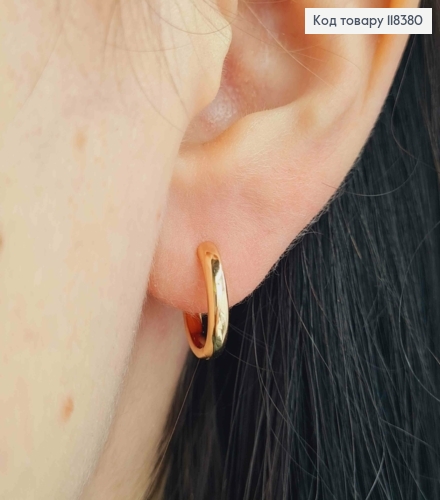Серьги кольца "Классические", ширина 2мм, диаметр 1,4см, Xuping 18К. 118380 фото 3