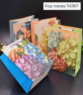 Пакет бумажный, "Букет Гортензий", в ассорт. 18*10*23см 542167 фото