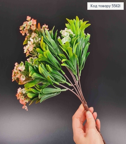 Искусственный цветок, 5 веточек, Ландыш, омбре Розово-белое, на металлическом стержне, 35см 551121 фото 1