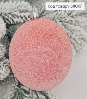 Игрушка шар 80мм Паморозь РОЗОВАЯ, Украина 680117 фото