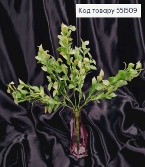 Искусственная декоративная Зелень, БЕЛО-ЗЕЛЕНОГО цвета, 5 веточек на металлическом стержне, 32см. 551509 фото