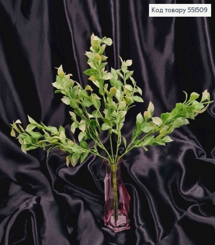 Искусственная декоративная Зелень, БЕЛО-ЗЕЛЕНОГО цвета, 5 веточек на металлическом стержне, 32см. 551509 фото 1