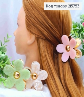 Краб метал "Гавайська квітка" з акриловим верхом, 7см, Яскраві кольори в асортименті 215753 фото