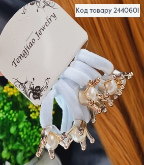 Резинка біла 4,5см  з короною  6 шт/уп 2440601 фото