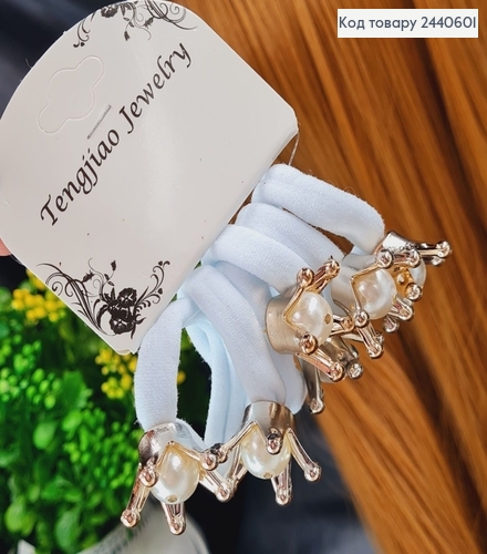 Резинка біла 4,5см  з короною  6 шт/уп 2440601 фото 1