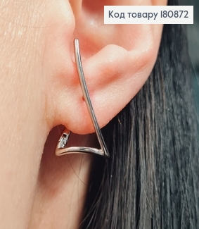 Сережки родовані "Вигнутий Трикутник" 3Д (англ.застібка), 2,5*1,2см, Xuping 180872 фото