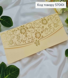 Конверт с блеском и золотым орнаментом 23*10,5см 570201 фото