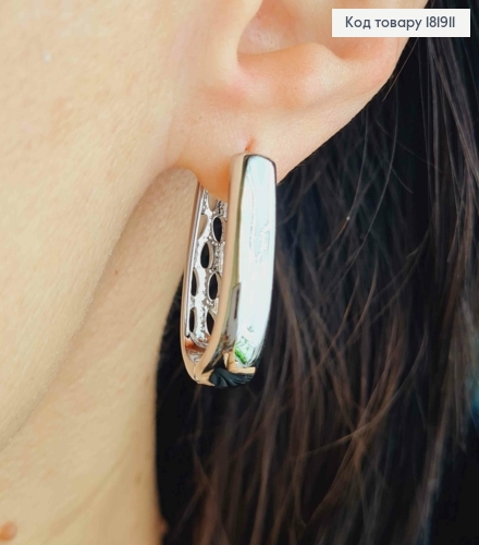 Серьги кольца "Овальные", длина 2,5см, Xuping 181911 фото 2