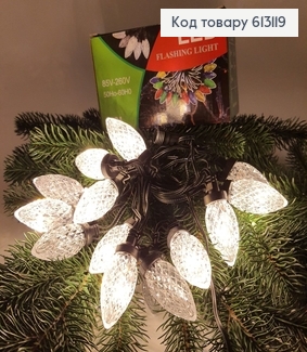 Гирлянда шишка черная проволока 4 м 16 LED белая тепло (с удлинителем) 613119 фото