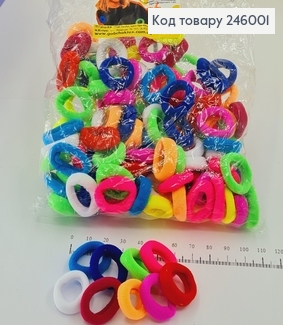 Резинка калуш мікрофібра 2,5см  кольорові яскраві 120 шт/уп 246001 фото