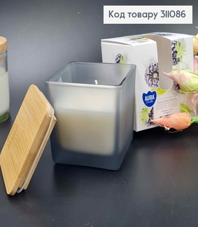 Аромасвічка в стакані з кришкою (2 гноти)  Dark blackberry, Bispol, 26год., 160грам, snk80md-377 311086 фото