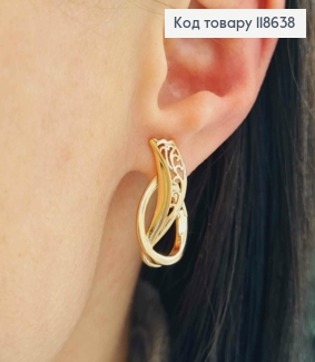 Серьги, Дуги-Ажурные, 2,5см, английская застежка, Xuping 18К 118638 фото