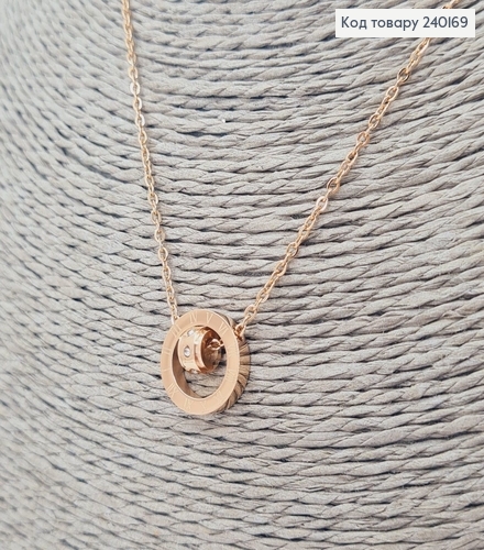 Цепочка (40+5см) з рухливим кулоном Stainless Still 240169 фото 2