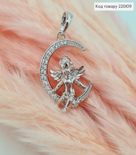 Кулон Ангел на месяце с камешками родованное  Xuping 220109 фото 1