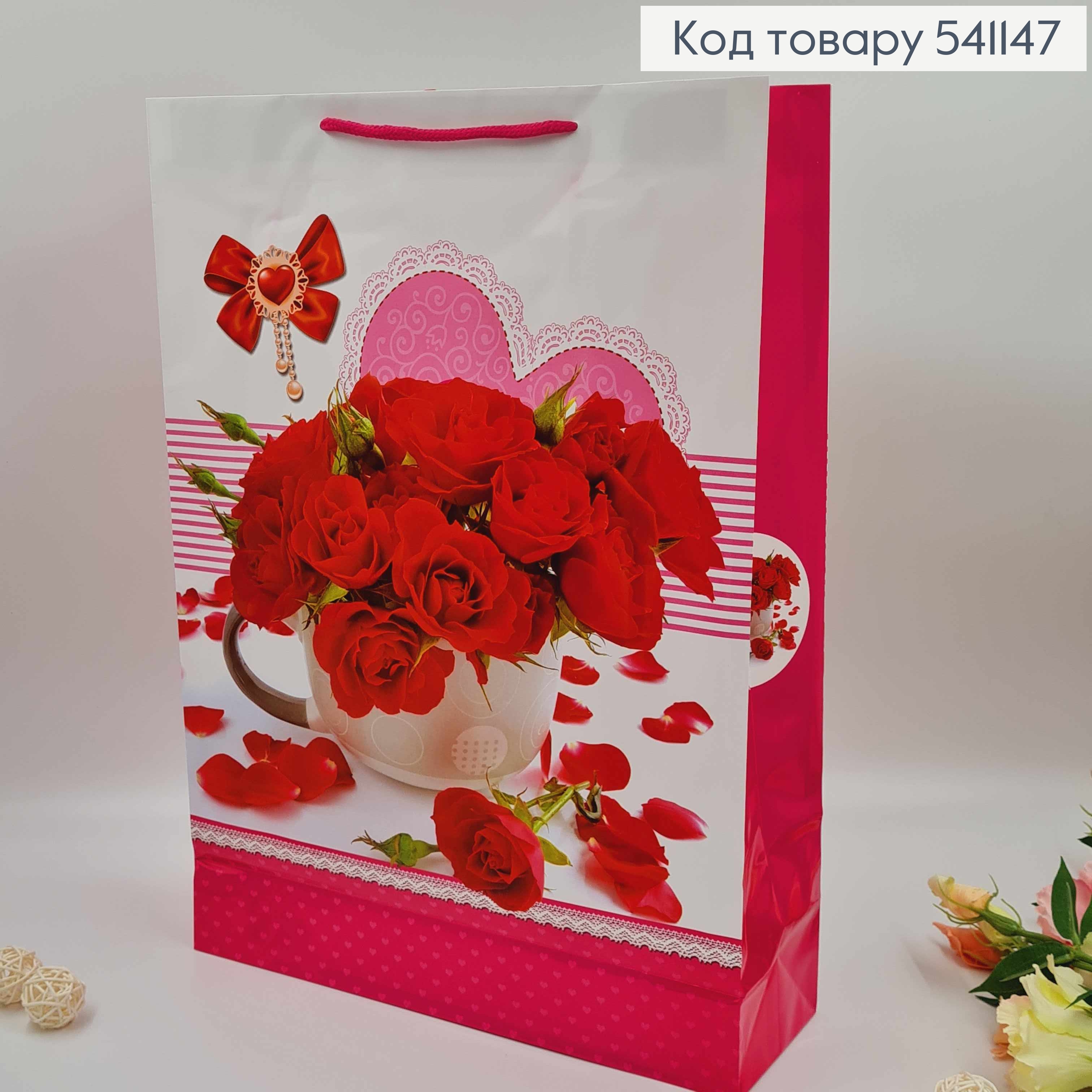 Пакет бумажный, "Букеты цветов с кружевом", в ассорт. 40*31*12см 541147 фото 3